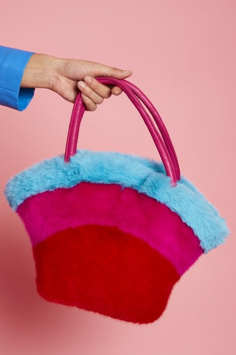 JAYLEY Gigi Bamboo Faux Fur Bag