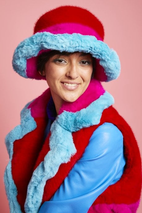 JAYLEY Gigi Bamboo Faux Fur Bucket Hat