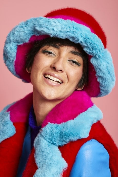 JAYLEY Gigi Bamboo Faux Fur Bucket Hat