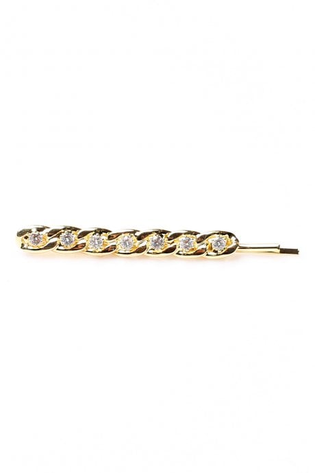 JAYLEY Gold Tone Chain Crystal Embellished Hair Slide