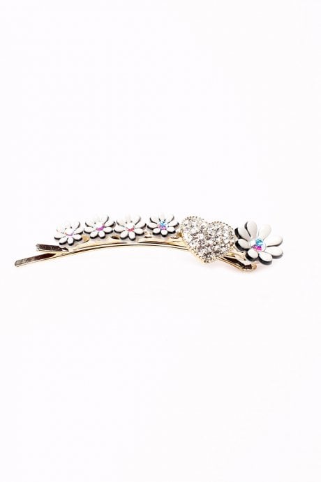 JAYLEY Gold Tone Pearl Embellished Flower Hair Clip