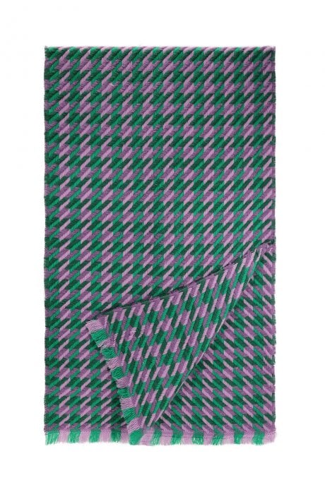 JAYLEY Green Cashmere Blend Check Scarf
