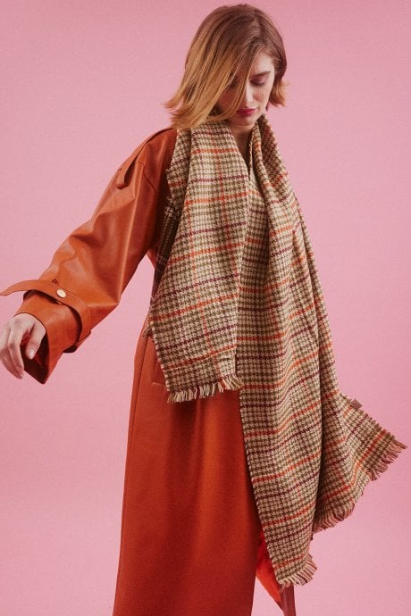 JAYLEY Green Cashmere Blend Wrap