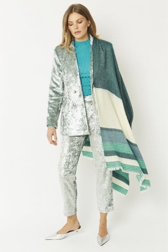 JAYLEY Green Cashmere Blend Wrap
