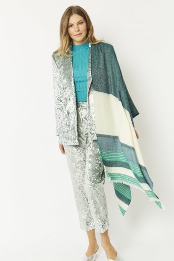 JAYLEY Green Cashmere Blend Wrap