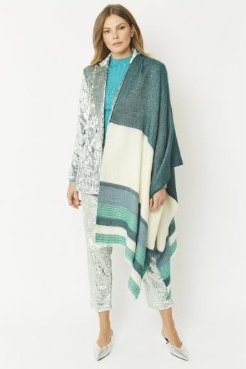 JAYLEY Green Cashmere Blend Wrap
