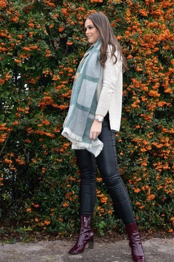 JAYLEY Green Cashmere Blend Wrap
