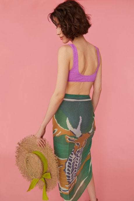 JAYLEY Green Cashmere Blend Wrap Sarong