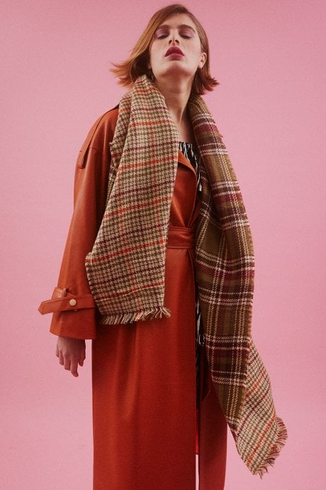 JAYLEY Green Cashmere Blend Wrap