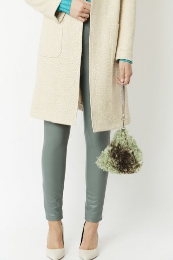 JAYLEY Green Elsa Faux Fur Bag