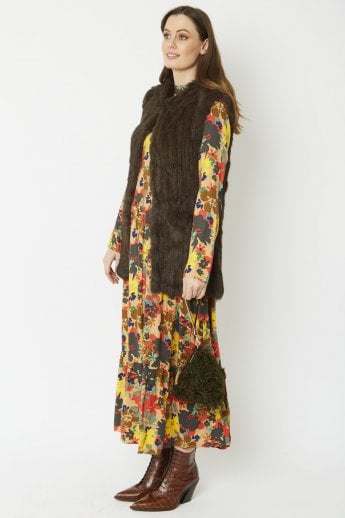 JAYLEY Green Elsa Faux Fur Bag