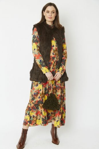 JAYLEY Green Elsa Faux Fur Bag