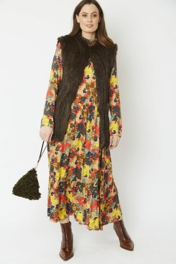 JAYLEY Green Elsa Faux Fur Bag