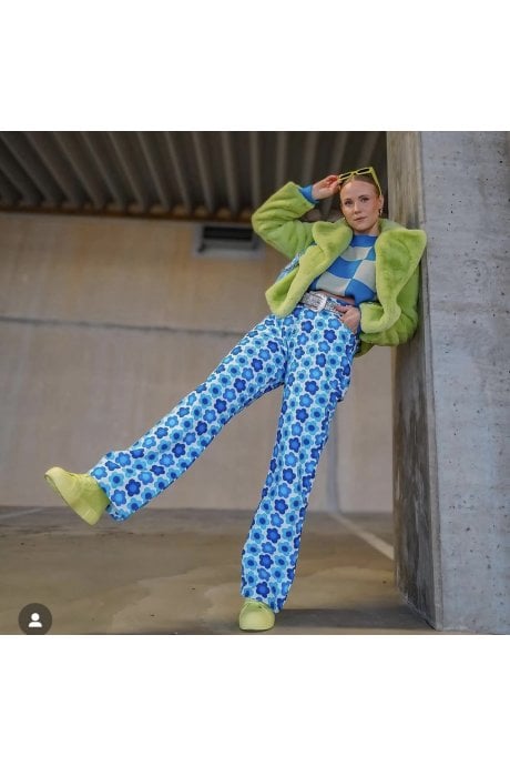 JAYLEY Green Faux Fur Cropped Coat