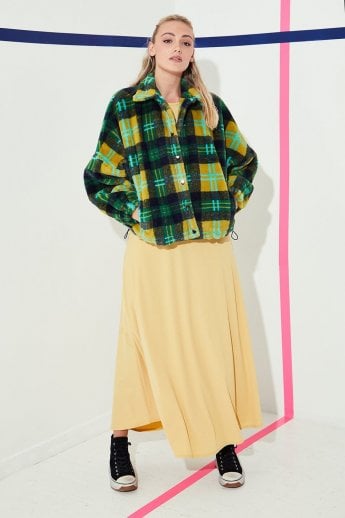 JAYLEY Green Faux Fur Reversible Jacket