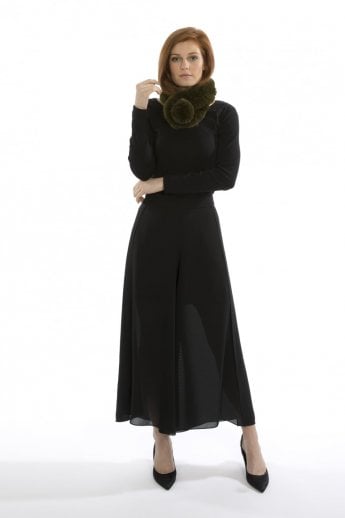 JAYLEY Green Faux Fur Scarf