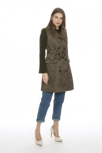JAYLEY Green Faux Suede Gilet | Waistcoat