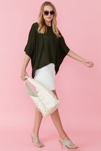 JAYLEY Green Fine Knit Kaftan