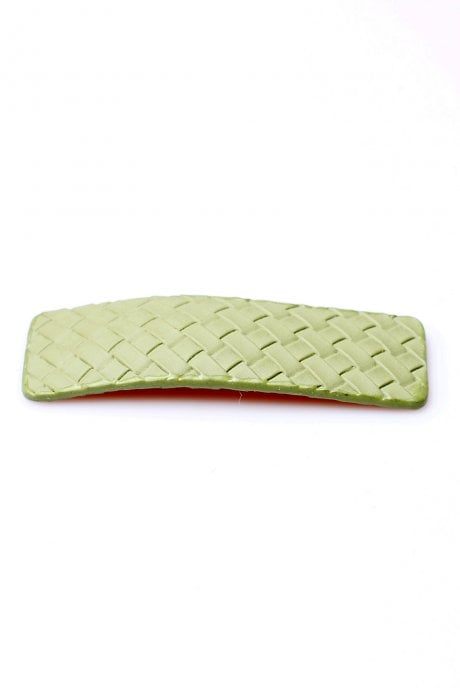 JAYLEY Green Handmade Leather Hair Clip