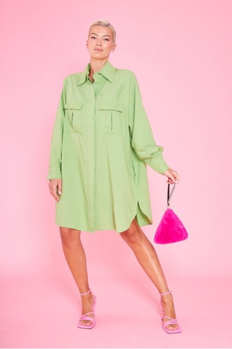 JAYLEY Green Kate Shirt Dress