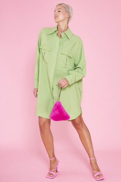JAYLEY Green Kate Shirt Dress