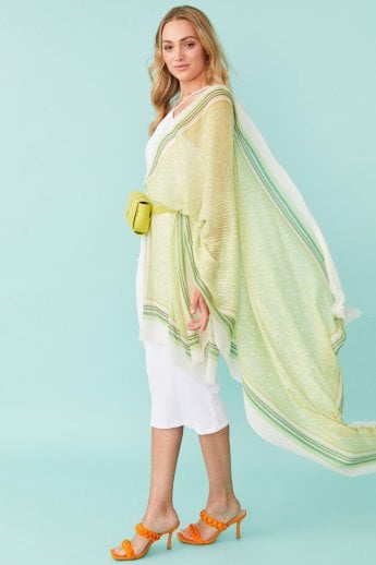 JAYLEY Green Luxury Cashmere Silk Blend Wrap