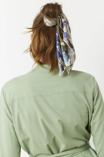 JAYLEY Green Silk Blend Hair Scarf