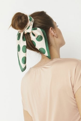 JAYLEY Green Silk Blend Hair Scarf