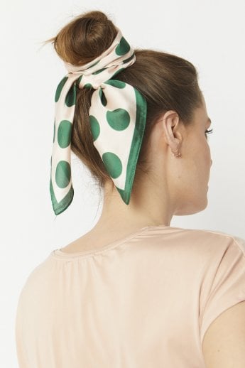 JAYLEY Green Silk Blend Hair Scarf