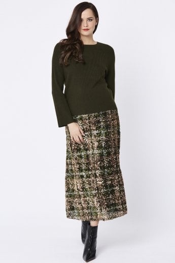 JAYLEY Green Wool Blend Knit Jumper