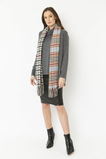 JAYLEY Grey Cashmere Blend Wrap