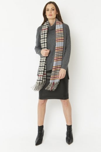 JAYLEY Grey Cashmere Blend Wrap