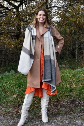 JAYLEY Grey Cashmere Blend Wrap