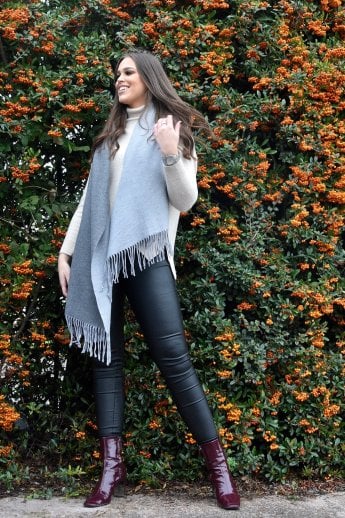 JAYLEY Grey Cashmere Blend Wrap