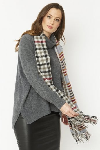 JAYLEY Grey Cashmere Blend Wrap