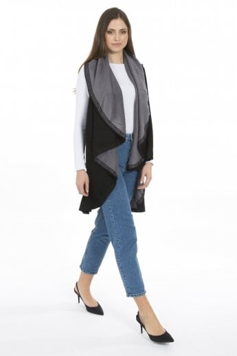 JAYLEY Grey Cashmere Reversible Cape