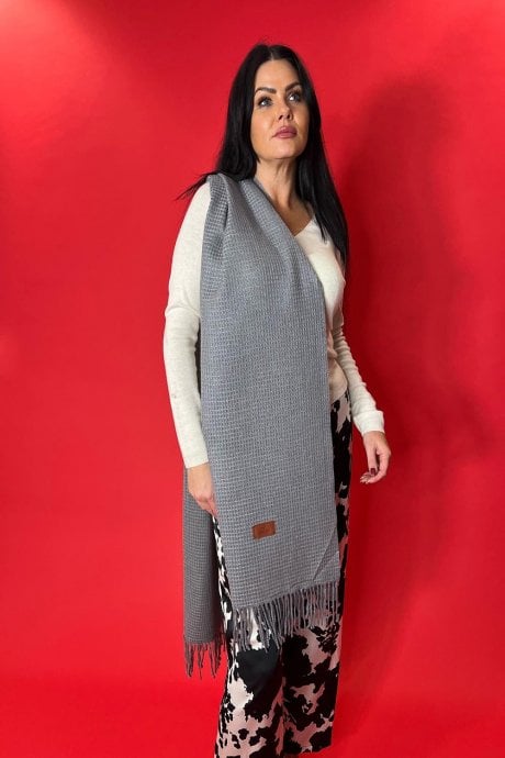 JAYLEY Grey Cashmere & Silk Blend Wrap