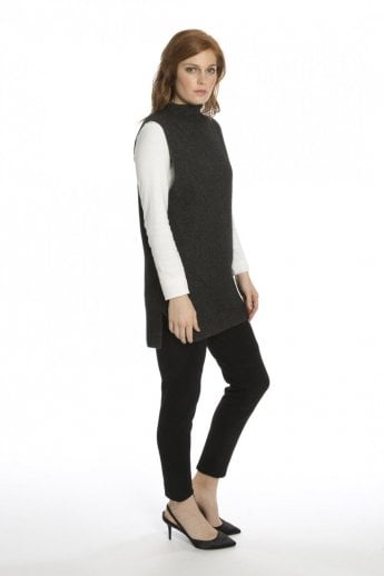 JAYLEY Grey Cashmere & Wool Blend Sleeveless Tunic
