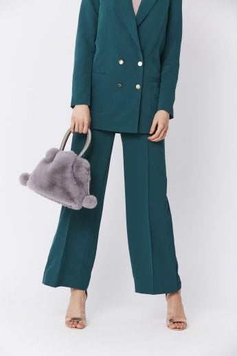 JAYLEY Grey Faux Fur Bag