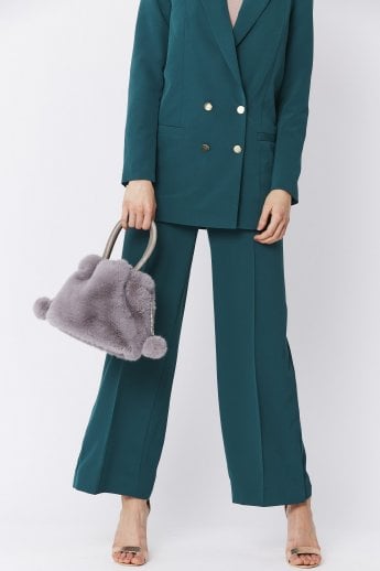 JAYLEY Grey Faux Fur Bag