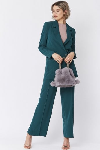 JAYLEY Grey Faux Fur Bag