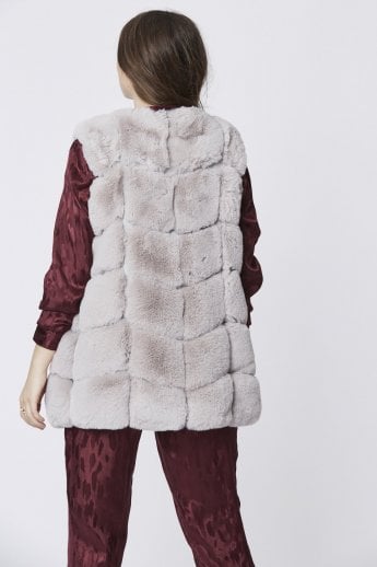 JAYLEY Grey Faux Fur Gilet | Waistcoat