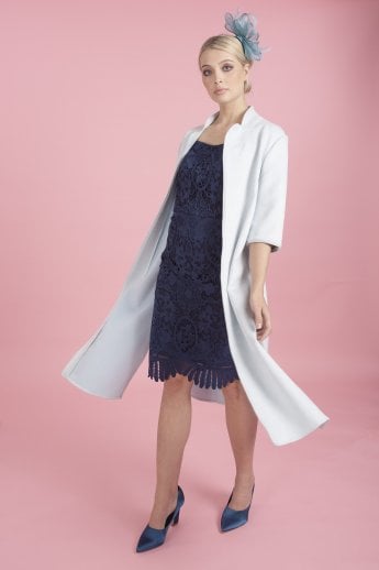 JAYLEY Grey Faux Suede Coat