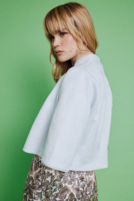 JAYLEY Grey Faux Suede Jacket