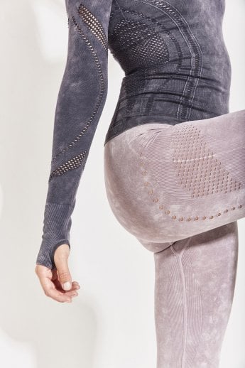 JAYLEY Grey Long Sleeve Detail Top
