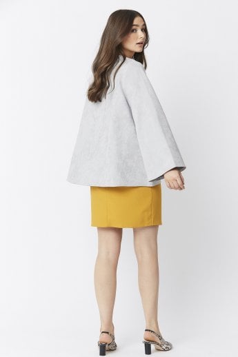 JAYLEY Grey Luxury Faux Suede Jacket