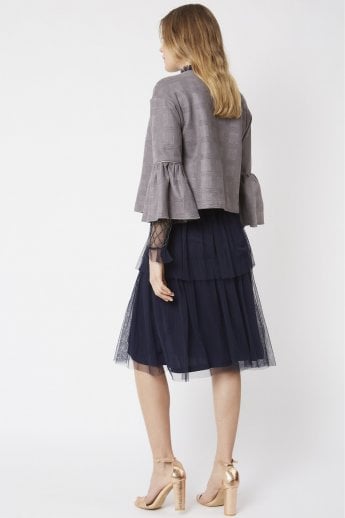 JAYLEY Grey Luxury Faux Suede Jacket