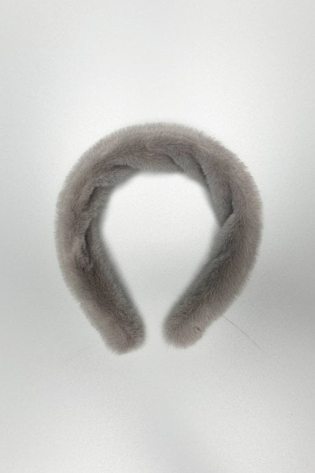 JAYLEY Grey Queen Cashmere & Faux Fur Headband