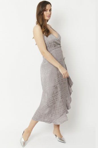 JAYLEY Grey Silk Blend Dress