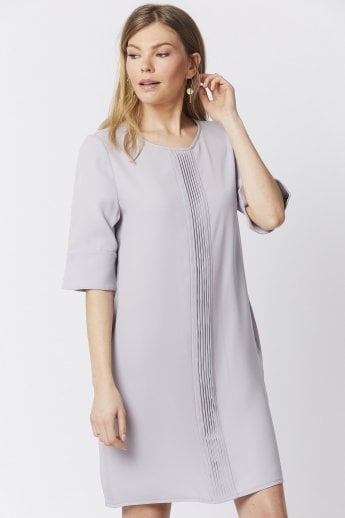 JAYLEY Grey Silk Blend Shift Dress